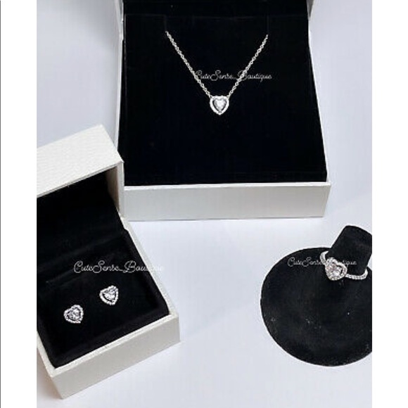 Matching heart shape necklace with matching earrings and ring from Pandora! - Picture 2 of 2